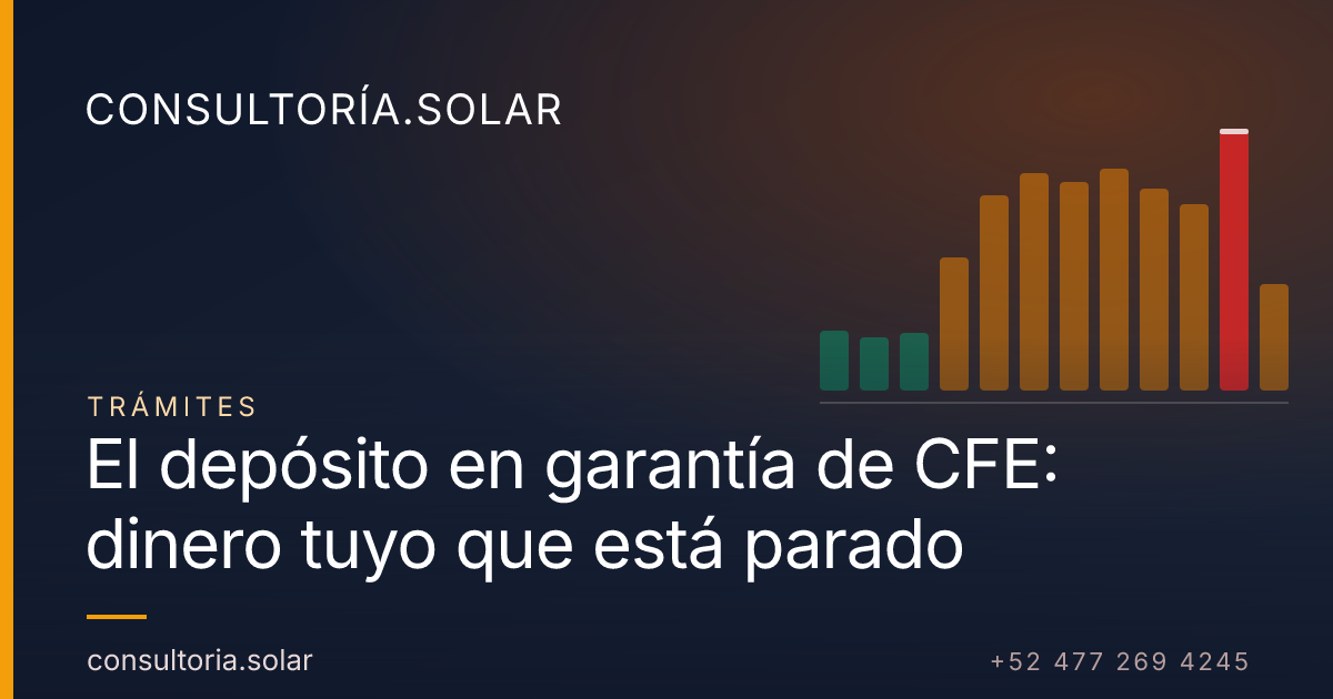 Contrato de suministro de CFE con el concepto de depósito en garantía señalado